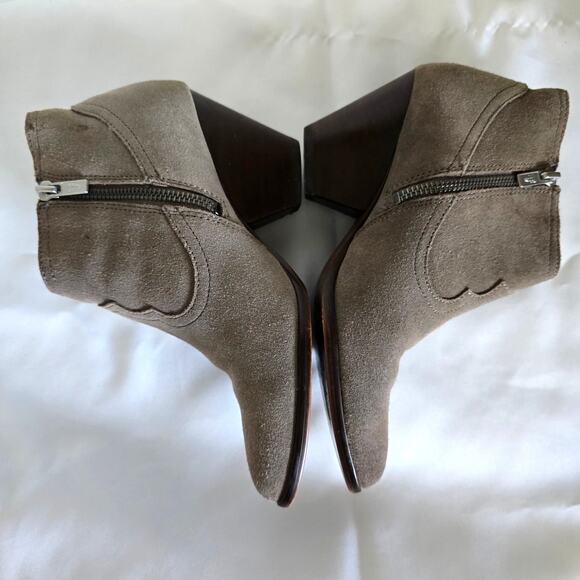Frye Reina Ankle Western Suede Boots Booties Tan/Gray Size US 6M Boho - Picture 3 of 10
